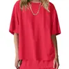 Verão 2026 Novo Cruzamento Europeu e Americano Amazon Comércio Exterior Moda Casual Conjunto Cor Sólida Solto Pijama para Mulheres