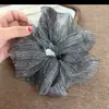Lenço Quadrado de Cetim Bege de Alta Qualidade para Amarrar o Cabelo com Padrão Estrelado, Elegante Faixa Quadrada para Rabo de Cavalo Baixo