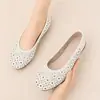 Zapatos de Vestir Blancos Calados para Mujer, Zapatos Planos de Suela Suave, Superficie Suave Transpirable, Moño, Zapatos de Cuero Calados, Zapatos para Conducir 35-4