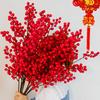 Flor artificial flor artificial Azevinho fruta vermelha azevinho flor barril acessórios material folha de leque eucalipto atacado