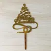 Feliz Navidad decoración acrílica de una capa para hornear pasteles tarjeta de pastel para fiesta de Navidad