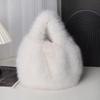 TikTok Novo Estilo Maomao Bolsa Outono e Inverno Feminino High-end Ombro Crossbody Nuvem Faux Fox Fur Bolsa Bolsa para Mulheres Transporte de Mão