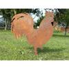 Decoración de jardín de metal para gallina de metal oxidado transfronteriza y polluelo de Pascua Manualidades de hierro de Pascua