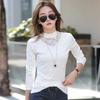 6809 Camiseta Térmica de Manga Larga con Cuello Alto Medio para Mujer, Tallas Grandes, Versátil para Otoño e Invierno, Ropa Interior Cálida, Marca de Moda