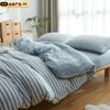 Algodón Puro Sin Estampar Algodón Tianzhu Tejido de Algodón Funda de Edredón Pieza Única Algodón Puro Simple Alta Calidad Rayado Fabricante de Ropa de Cama Venta al Por Mayor