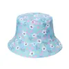 Chapéu de Pescador com Flores Feminino Novo Estilo Coreano Rosto Redondo Adequado para Sombreamento Proteção Solar Chapéu Bacia Feminino Casual Chapéu de Sol com Flores Verão