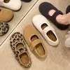 Pantuflas de Algodón Mary Jane Lidani para Mujer, Nuevo Invierno 2026 Antideslizantes sin Cordones Zapatos de Algodón Boken para Uso en Exteriores