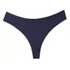 Tanga de moda transfronteiriça personalizada de fábrica, roupa íntima fina canelada de cor sólida, cueca esportiva respirável, cintura baixa plus size