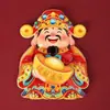 Deus da Riqueza com Cabeça que Balança Ornamento Magnético Universal Adesivo Decorativo Festivo Desenho Animado 3D Autoadesivo Decoração para Atrair Riqueza