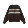 Yidao Vintage 2026 Coleção Outono Nova: Cardigã de Tricô Fair Isle, Estilo Unissex, Suéter Oversized