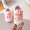 Primavera 2026 Solado Macio Diário Lona Jardim de Infância Sapatos para Interior Coelhinho Bebê Sapatos Infantis Bico Redondo Sapatos de Lona Infantis