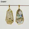 WT-P2127 Colgante de Piedra Centelleante Translúcida con Forma Geométrica Amatista Amazonita Chapado en Oro de 18k Accesorios de Joyería