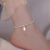Tobillera de Plata de Ley S925 Marca Fu de Plata Rota con Jade Hetian para Mujer Tendencia Primavera y Verano Nuevo Chinoiserie Transferencia Nicho Accesorios para Tobillera