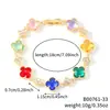 Pulsera con Forma de Trébol de Cuatro Hojas Transfronteriza para Mujer, Lujo Ligero, Diseño Floral de Alta Gama, Trébol de la Suerte, Joyería Floral de Moda Fuente