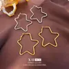 Pendientes Europeos y Americanos Exagerados Grandes de Cinco Puntas Moda Niche Normcore Pendientes de Estrella Retro Elegantes Pendientes de Gama Alta