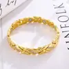 Pulsera de Color Cobre Rojo Muy Pulido Brazalete Engastado con Diamantes Pulsera Magnética Débil de Hoja Vendedor Caliente de Amazon Venta al por Mayor de Fábrica