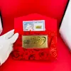 Envelope vermelho nota de ouro 999 50mg, aniversário, Dia dos Namorados, Festival Qixi, presente de Dia das Mães, Ação de Graças Dia das Mães