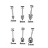 Barra de Liga de Titânio G23 com Rosca Interna Base Plana 3mm 4mm Ponta de Bola Redonda Stud para Lábio Stud para Língua Corporal Piercing Joia