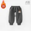 Pantalones de felpa con apertura en la entrepierna para bebé niño, nuevos pantalones deportivos de otoño e invierno, pantalones de entrenamiento gruesos para bebé, pantalones casuales para niños para salir