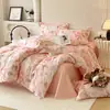 Nuevo juego de ropa de cama de 4 piezas de grado A para 2026, 100% algodón, estampado digital, cepillado, para uso doméstico, algodón puro suave y grueso