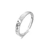 Anillos de Pareja de Plata Pura S999 con Diseño Dulce y Romántico El Principito y la Flor de Rosa Anillos Ajustables Simples y Elegantes
