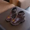 Botas de Inverno com Forro de Fleece para Crianças 2026, Botas de Couro da Moda de Cano Médio com Zíper Lateral, Botas de Cavaleiro para Meninos e Meninas