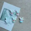 Conejo Chef de Dibujos Animados Lindo Conejito Rubor Blanco Accesorios de Resina DIY Pasador Adorno para el Cabello Funda de Teléfono Pegatina Venta al por Mayor