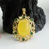 Colar com Pingente de Âmbar Natural e Cera de Abelha Guan Yu Estilo Étnico Fábrica de Joias Atacado Dropshipping S3120405