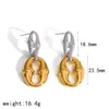 Anillo Transfronterizo de Oro de 18 Quilates Pulsera de Acero Inoxidable Bloqueada por Color Conjunto de Joyería Pendientes de Acero de Titanio de Gama Alta de Lujo Ligero para Mujer