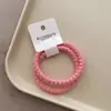 Paquete de 2 Lindo Crema Dopamina Polvo Rosa Alta Elasticidad Coleta Base Anillo para el Cabello Arruga Corea del Sur Anillo para el Cabello