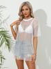 Nueva Chaqueta de Playa para Vacaciones con Estampado de Estrellas de Amazon, Ropa con Protección Solar, Cubre Bikini Sexy Transparente Europeo y Americano