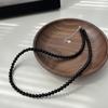 S925 Sterling Silver febre Black Onyx Colar Simples High-end Frisado Clavícula Cadeia Elegante Jóias