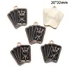 Accesorios para Joyería de Aleación con Goteo de Aceite DIY Colgantes de Mariposa Oscura Murciélago Pendientes Pendientes Pulsera Colgante W508