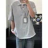 Camisa polo de manga corta para hombre, estilo americano de dos piezas falsas, verano 2026, alta inteligencia, con cuello, top de manga corta retro americano, moderno