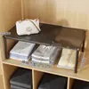 Zapatero divisor en capas retráctil ahorrador de espacio artefacto de almacenamiento de zapatos estante de doble capa para zapatos gabinete partición zapatero