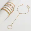 Joias Transfronteiriças Europeias e Americanas Pulseira para Iniciantes Pulseira de Luvas Personalizada Corrente de Metal Corrente de Dedo Corrente de Mão Feminina Acessórios de Moda