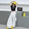Conjunto de Roupa de Verão para Meninas 2026 Novo Casual Estilo Coreano para Meninas Mais Velhas, Moletom de Manga Curta com Estampa de Letras e Conjunto de Calça Cargo