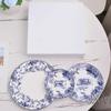 Vajilla de Cerámica con Estampado de Leopardo Plato Occidental Plato para Filete Porcelana de Hueso Plato Plano de 10 pulgadas Plato Hondo de 8 pulgadas Vajilla de Hotel Set de 3 Piezas