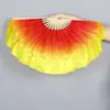 Abanico de Danza Yangge, Abanico de Baile para Adultos, Abanico Cuadrado Estilo Chino Amarillo y Rojo de Jiaozhou, Abanico de Gama Alta