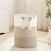 Cesta de Cuerda de Algodón Transfronteriza para Ropa Sucia Tejida Cubo de Almacenamiento Portátil Cesta de Almacenamiento Juguete Cesta de Almacenamiento Familiar Almacenamiento Dropshipping