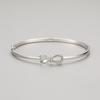 Pulsera de lazo de plata esterlina s925 para mujer, estilo japonés y coreano, chapada en oro blanco fresco, estilo femenino, joyería de mano que combina con todo.