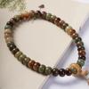 Especificaciones de joyería de mano con raíz de Bodhi de jade blanco desgastado de Dunhuang Green Lotus, 10 x 13 cuentas de rosario para hombres y mujeres