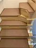 Alfombra Sencilla de Color Sólido para Escaleras, Antideslizante, Imitación Lino, Peldaños de Madera Maciza, Felpudo Autoadhesivo sin Pegamento, Alfombra para Escalera de Caracol en Ático