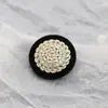 Botão Decorativo Redondo de Resina Vintage Chinês com Flocagem Metal Rhinestone para Cardigan Suéter Casaco