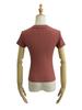 2024 Verano Nuevo Estilo Europeo y Americano Básico Cuello Redondo Alta Elasticidad Ajustado Adelgazante Apilado Manga Corta Camiseta Top Corto de Mujer