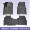 Adecuado para Chevrolet Silverado Ev Rst 2025 Tapetes de Piso de TPE Material 3D para Todo Clima Tapetes de Piso