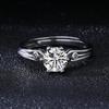 Transmissão ao vivo Nova imitação Mosane Diamond Ring moda feminina clássico anel de seis garras 1 quilate anel de casamento casais anel ajustável