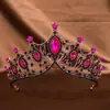 Acessórios de Cabelo para Casamento Ornamentos de Liga Cruzamento Europeu e Americano Retrô Coroa Barroca Coroa Grande de Strass Olho de Cavalo Faixa de Cabeça