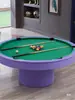 Mesa de Billar Redonda Villa, Mesa de Nueve Bolas para Entretenimiento en Bar Interior, Mesa de Billar Multifuncional Tres en Uno Negra Ocho Comercial