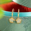 Joyería Yuebao S925, pendiente con forma de mariposa y flor esmaltada de estilo nacional, bañado en plata de ley, elegante y combinable con todo, estilo nacional, pendiente de plata.